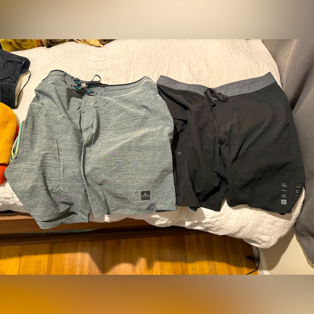 Two pair of board shorts